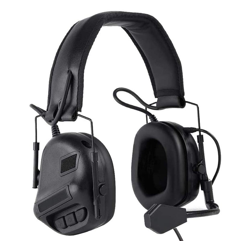 ATAIRSOFT Tactical Headset Wargame Hunting Headphone Without Noise Cancellation Function (Black) - Image 1